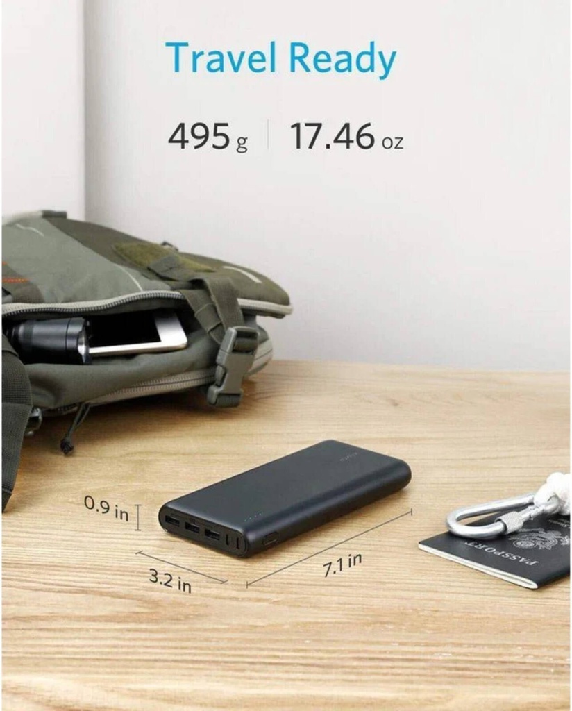 OPEN BOX - Anker PowerCore 26800 mAh Portable Power Bank with PowerIQ, and Voltage Boost Technology, Charger, 3 USB Output Ports, Black | A1277 