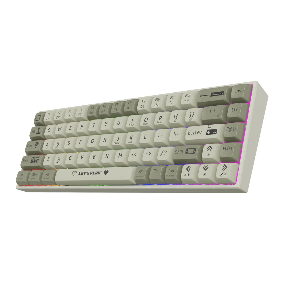 OPEN BOX - AJAZZ KEYBOARD GREY WHITE BROWN SWITCH (WIRED ONLY) 60% - AK680