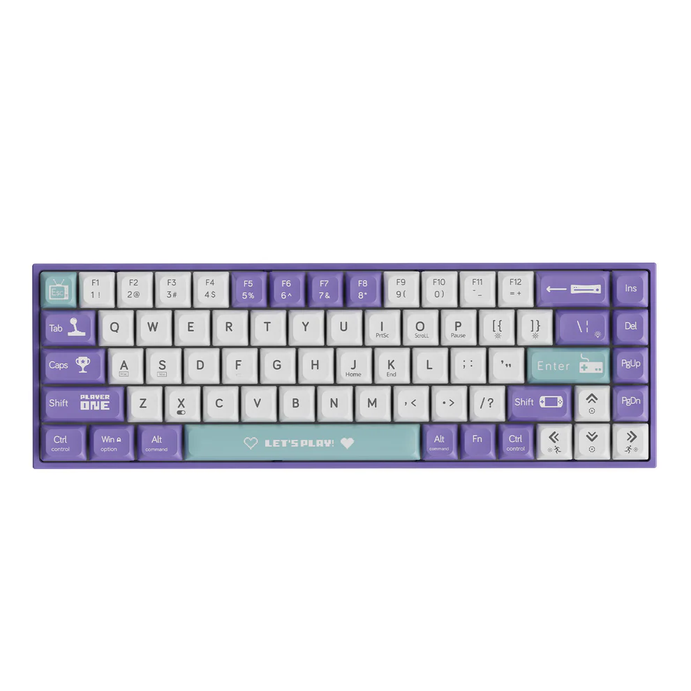 OPEN BOX - AJAZZ KEYBOARD PURPLE WHITE BROWN SWITCH (WIRED ONLY) 60% - AK680