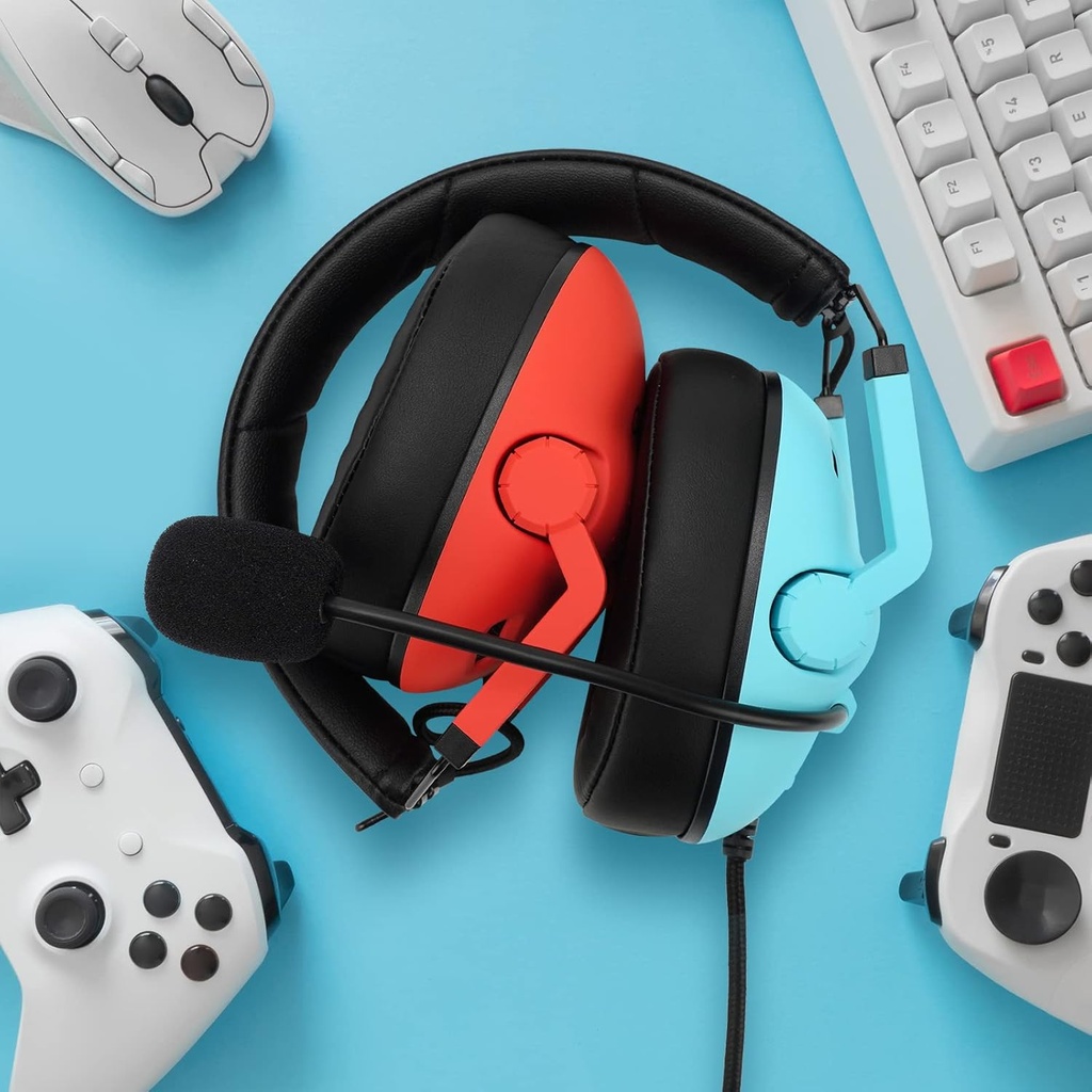 USED Jeecoo J50 Gaming Headset for Switch PS4 PS5 Xbox PC  - Red & Blue 
