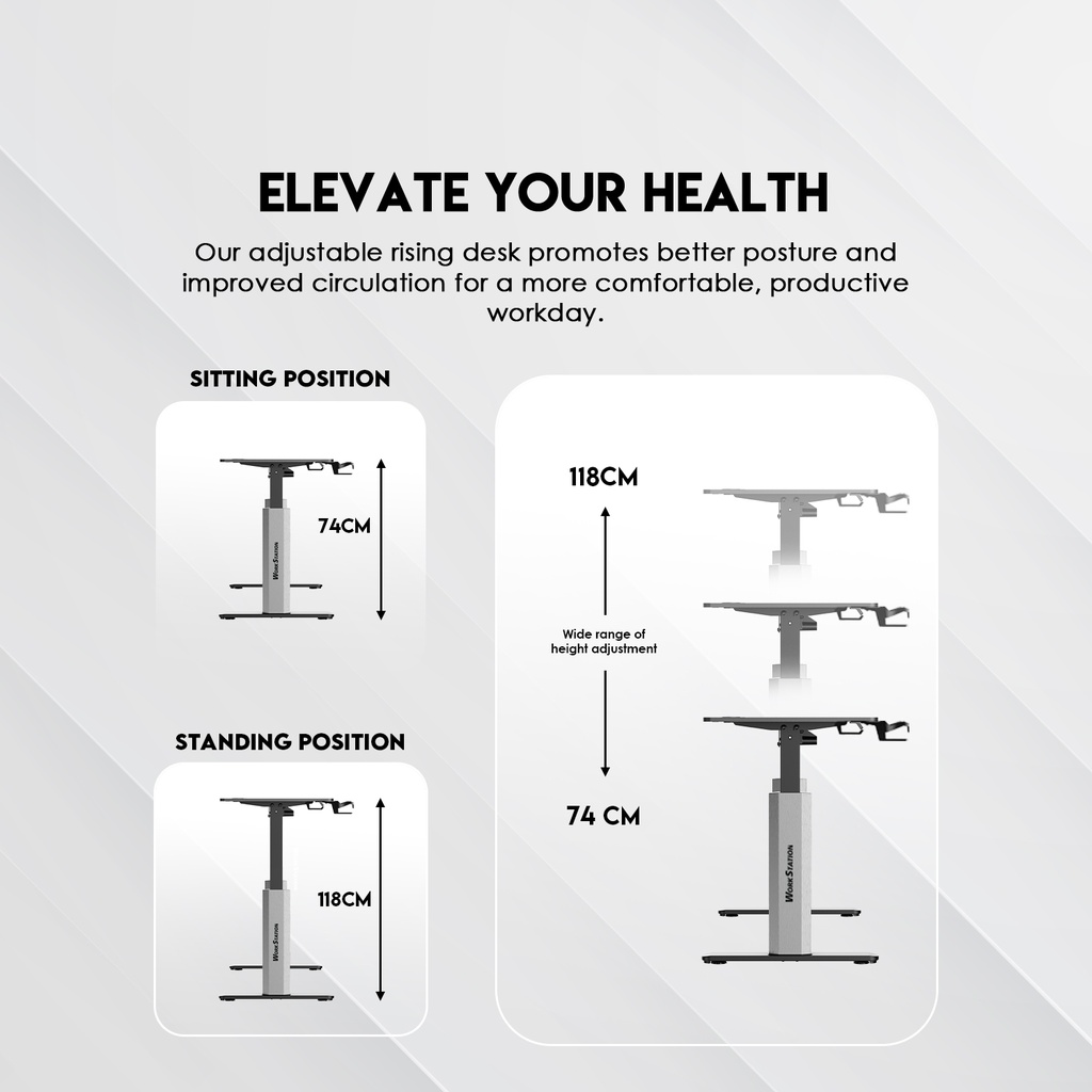 Gaming Table Height Adjustable 140x70cm Fantech WS414  BLACK