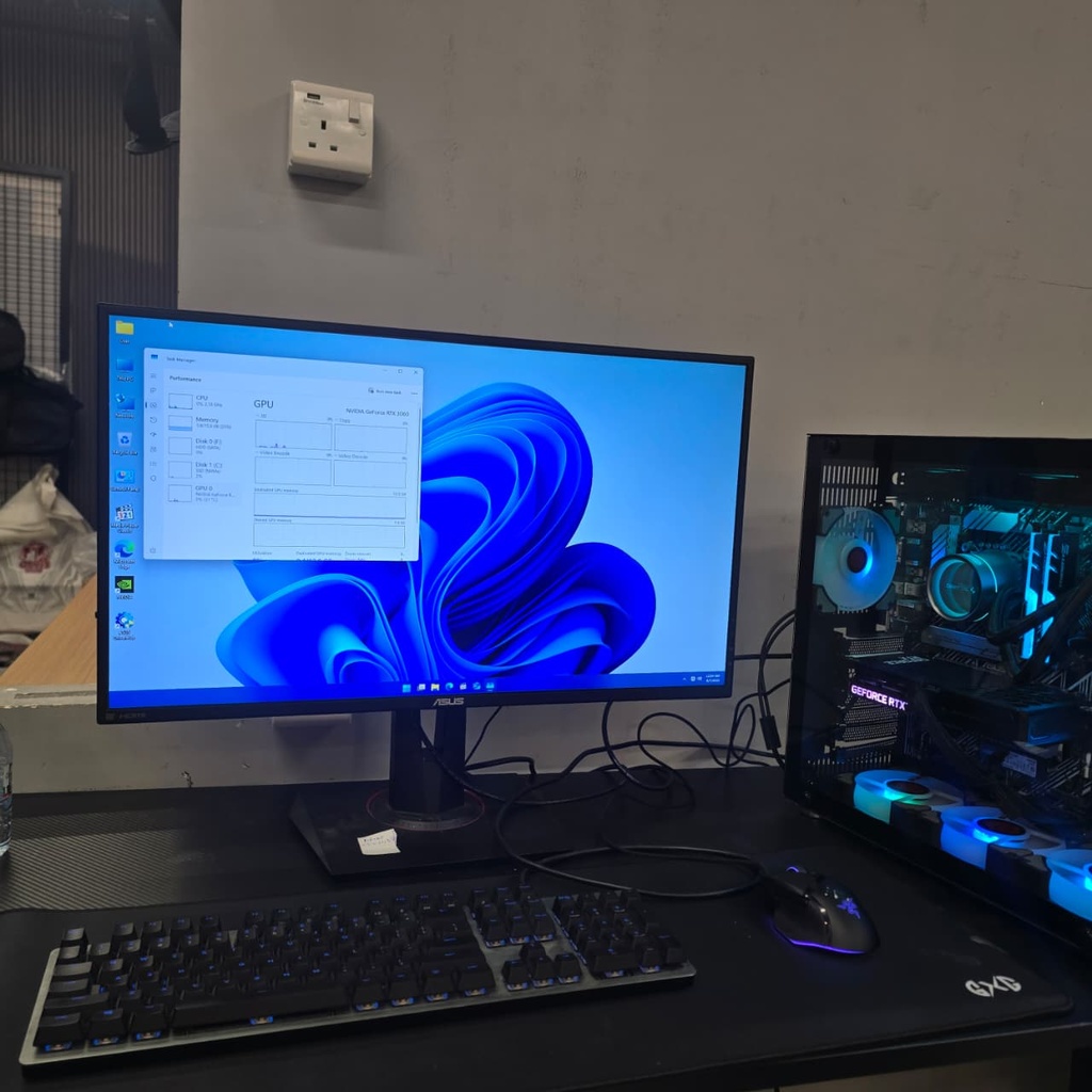 USED SETUP PC I7 10700F & RTX 3060 PALIT GAMING 