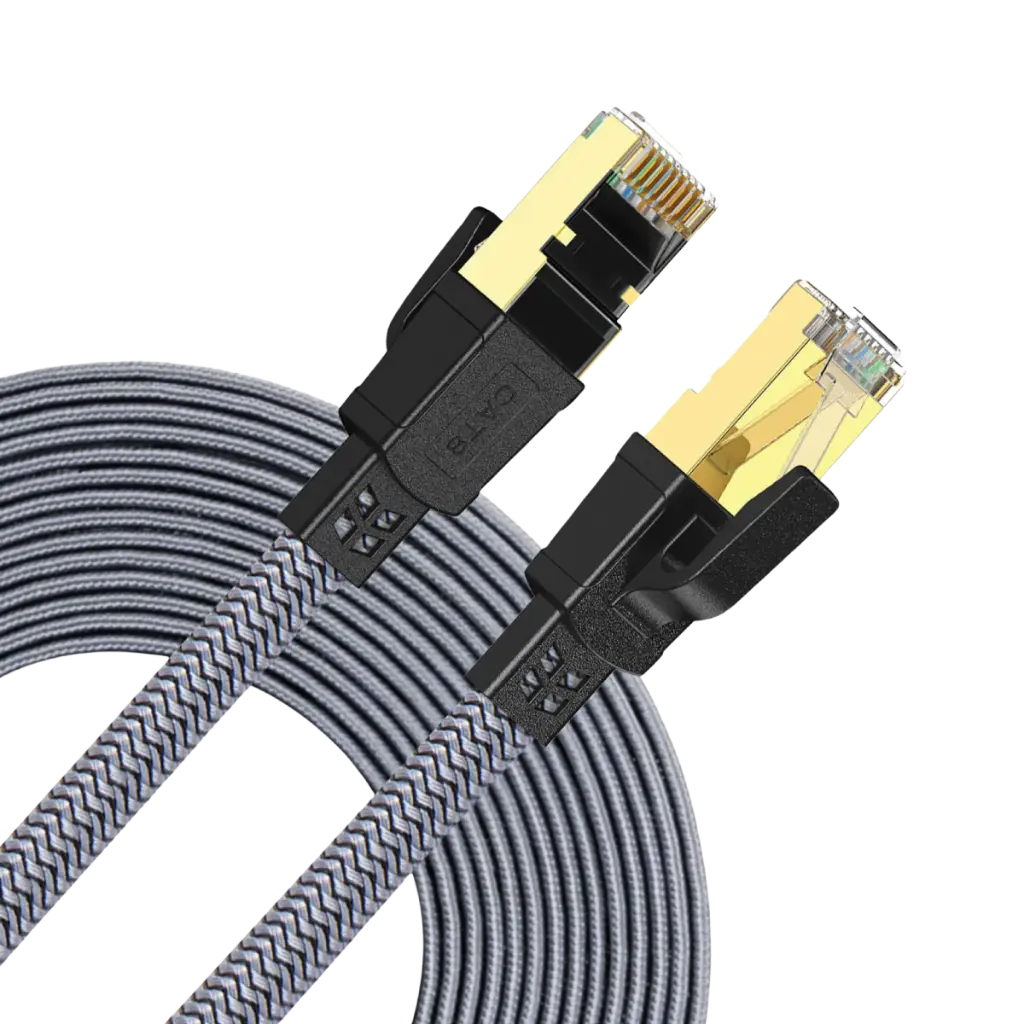 Twisted Minds Flat Braided Network Cable ,Transmission Rate 40GBPS / 2000MHZ ,3M - TM-CAT8-3M