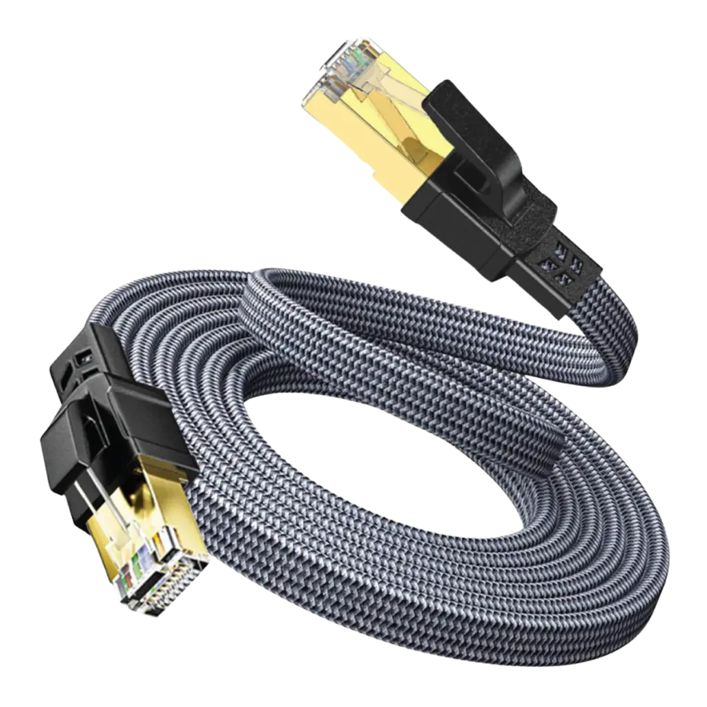 Twisted Minds Flat Braided Network Cable ,Transmission Rate 40GBPS / 2000MHZ ,20M - TM-CAT8-20M