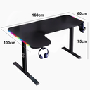Gaming Desk GXG L Shaped BLACK Left L160 RGB-L-B, 160X60X100cm 