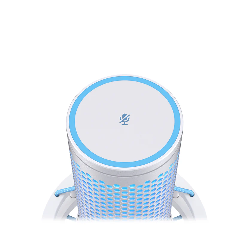 HyperX QuadCast 2 Stand-Alone Microphone Streamer/Content Creator/Gamers/Supports PC, PS4, PS5, White/Light Blue