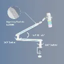 Low Profile Microphone Arm RGB WHITE camel tech (Arm Stand only)- CT-MA02