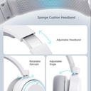 PICUN G2 RGB Wireless Gaming Headset, 7.1 Surround Sound, 2.4GHz - White