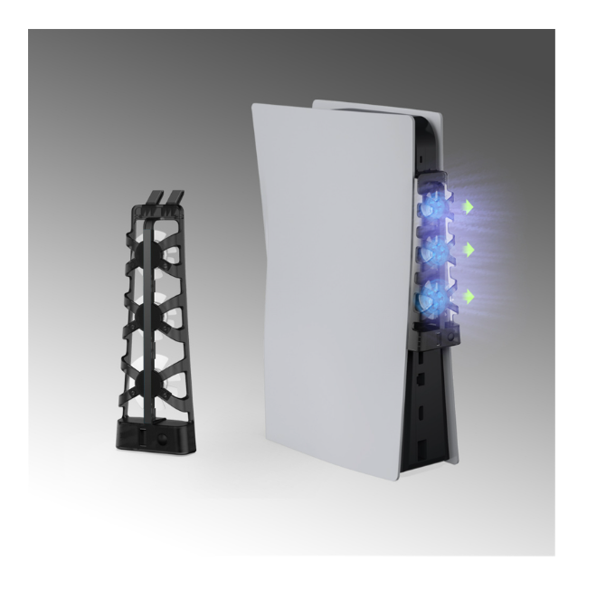 DOBE COOLING FAN FOR PLAYSTATION 5  -  VERTICAL STAND - WITH 3 SILENT FANS - BLACK BLUE 