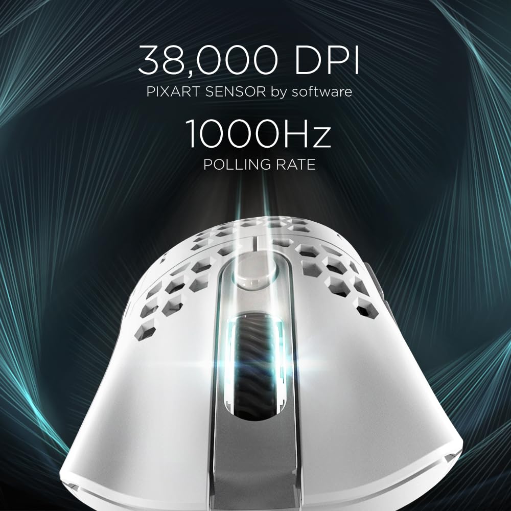 GALAX HOF M2 White Gaming mouse Wireless, 38000 DPI, PixArt Optical Sensor,1000 Hz, USB Type-C, BATTERY LIFE Up to 90 hours