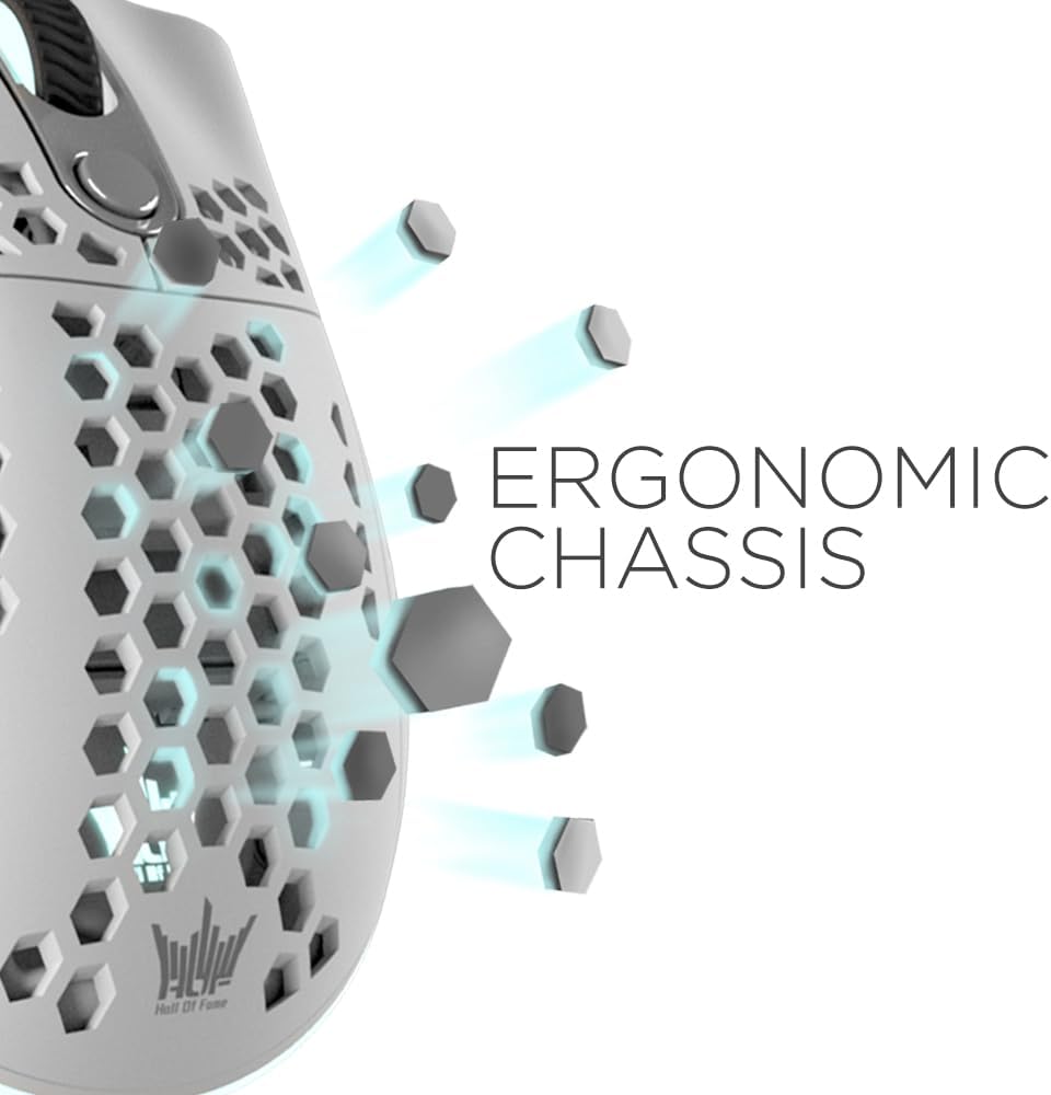 GALAX HOF M2 White Gaming mouse Wireless, 38000 DPI, PixArt Optical Sensor,1000 Hz, USB Type-C, BATTERY LIFE Up to 90 hours