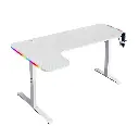 Gaming Desk GXG WHITE L Shaped Left L-(160)-RGB-L-W, 160X60X100cm