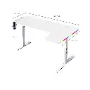 Gaming Desk GXG WHITE L Shaped Right L-(160)-RGB-R-W, 160X60X100cm