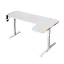 Gaming Desk GXG WHITE L Shaped Right L-(160)-RGB-R-W, 160X60X100cm