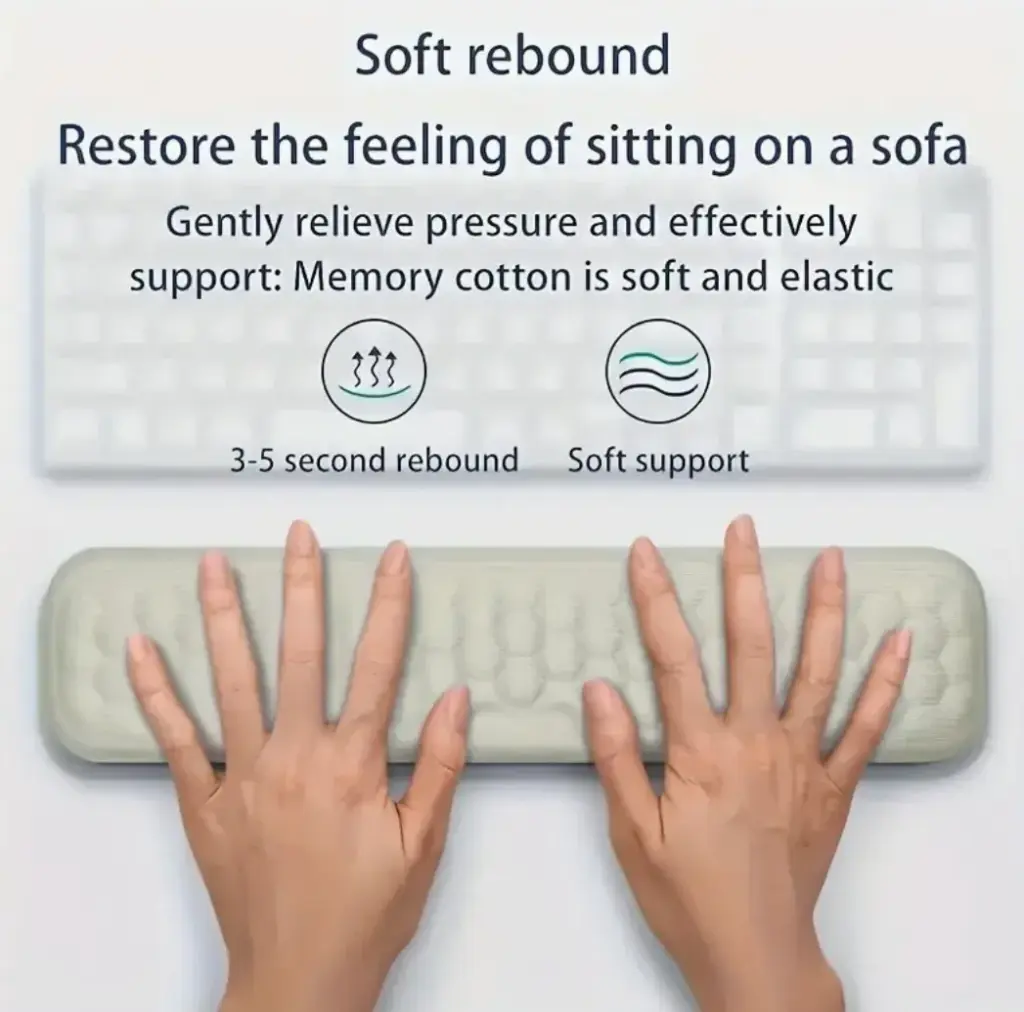 Mouse pad with wrist rest, gray color 