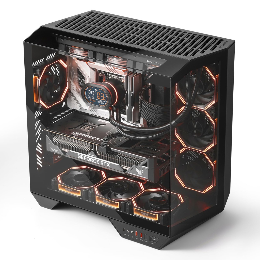 Case DarkFlash DY470 BLACK with 4x ARGB Fans