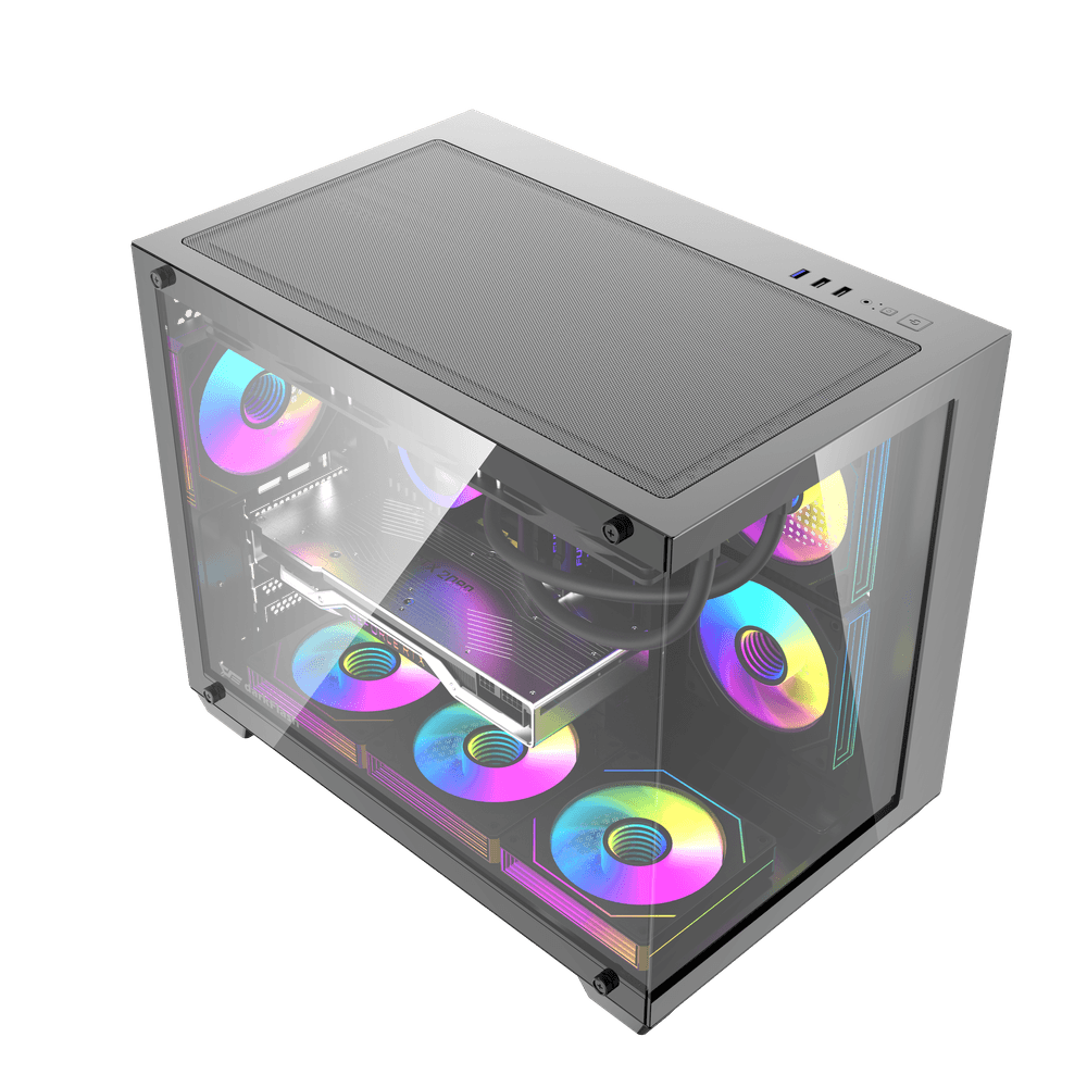  CASE B275 Pro M-ATX with 6 fans ARGB+650W PSU BLACK