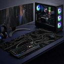 Gaming Mouse PAD 2XL Black striped with white 90x40cm 2mm