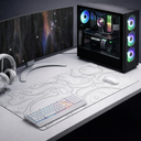 Gaming Mouse PAD 2XL white striped with Black 90x40cm 2mm