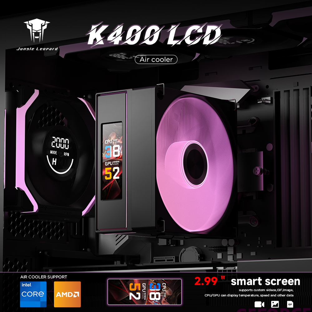 JUNGLE LEOPARD CPU COOLER K400 LCD Black ARGB