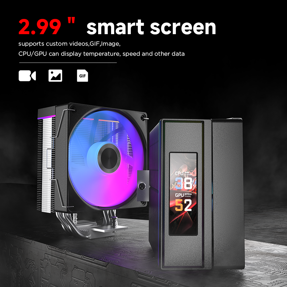 JUNGLE LEOPARD CPU COOLER K400 LCD 2.99 Black ARGB