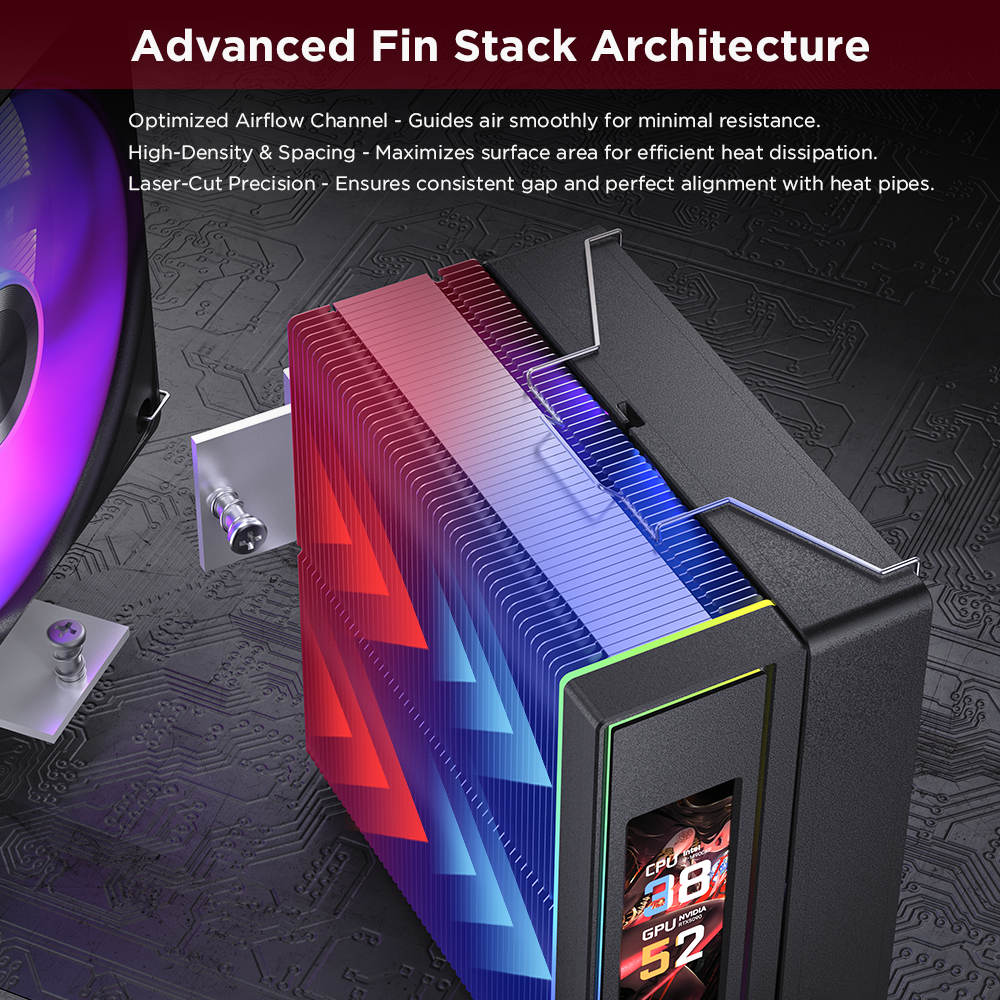 JUNGLE LEOPARD CPU COOLER K400 LCD 2.99 Black ARGB