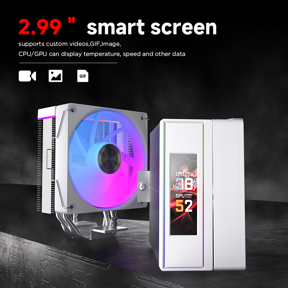 JUNGLE LEOPARD CPU COOLER K400 LCD 2.99 Inch WHITE ARGB