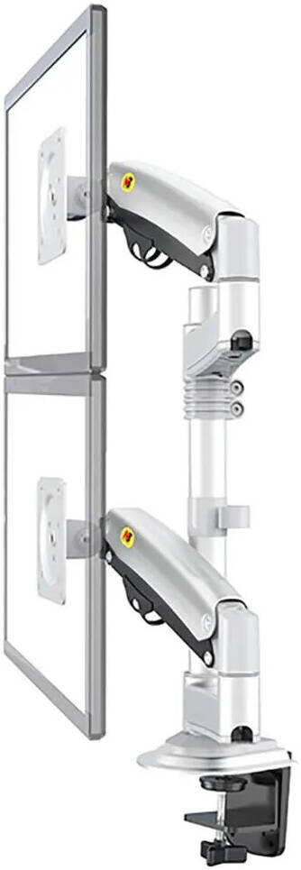 NB North Bayou Dual Monitor Arm NB H180 WHITE, flat screen or curved monitors from 17" to 27" with a load of 2kg to 9kg