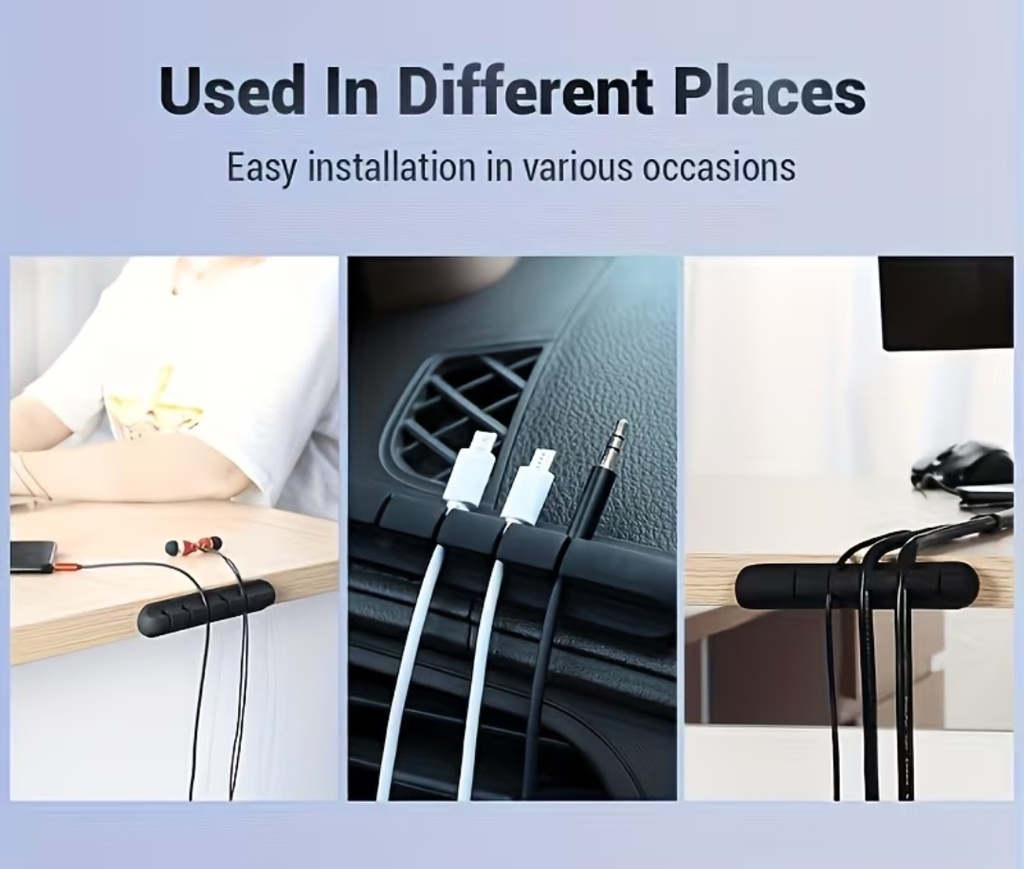 Multi-slot Cable Organizer Clip with 5 Slots for Easy Wire Management