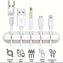 Multi-slot Cable Organizer Clip with 5 Slots for Easy Wire Management WHITE