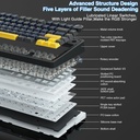 AULA F75 Mechanical Keyboard Gaming, 2.4 GHz/Type-C/BT5.0 - Reaper Switch Thunder black ( Black + Dark Blue + Orange )