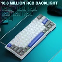 AULA WIN60HE MAX Mechanical Gaming Keyboard with Cable - Wing magnetic switch (  White+Gray+blue )