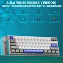 AULA WIN60HE MAX Mechanical Gaming Keyboard with Cable - Wing magnetic switch (  White+Gray+blue )
