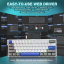 AULA WIN60HE MAX Mechanical Gaming Keyboard with Cable - Wing magnetic switch (  White+Gray+blue )