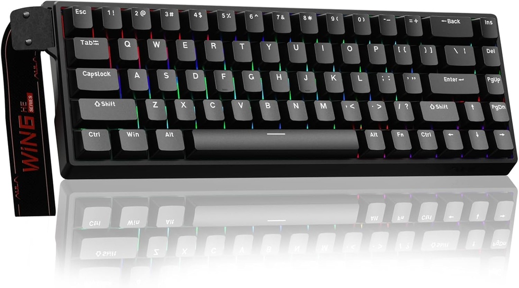 AULA WIN60HE MAX Mechanical Gaming Keyboard Wired - Gray Wood magnetic switch ( Black )