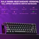 AULA WIN60HE MAX Mechanical Gaming Keyboard Wired - Gray Wood magnetic switch ( Black )