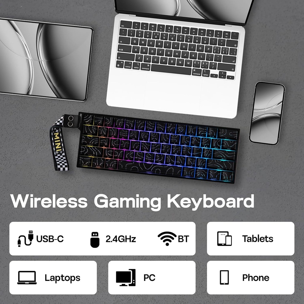 AULA MINI60HE MAX Wireless Mechanical Gaming Keyboard - Spiritcloud Magnetic ( Black CONTOUR )