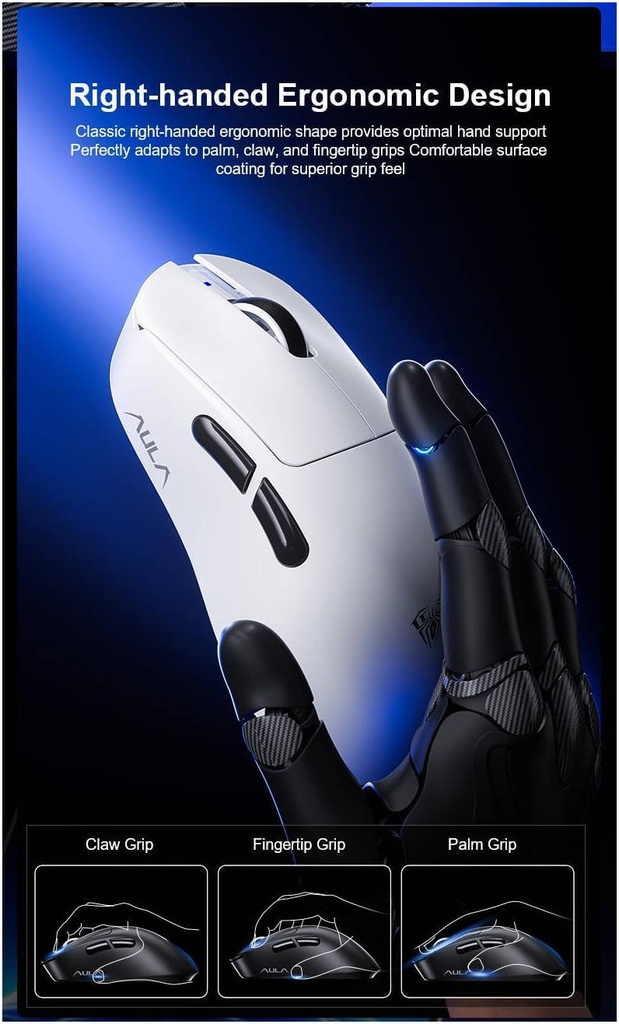AULA SC900 Pro Wireless Gaming Mouse, 26000 DPI WHITE