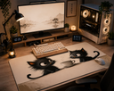 Gaming Mouse PAD 2XL 2 cat Black  90x40cm (Rough Touch )