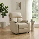 USED Mystic 1 Seater Fabric Pushback Recliner With Cup Holder Relaxing Chair Modern Design One Seat DANUBE HOME