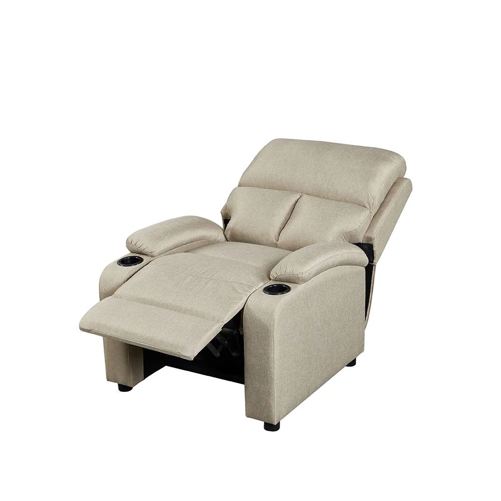 USED Mystic 1 Seater Fabric Pushback Recliner With Cup Holder Relaxing Chair Modern Design One Seat DANUBE HOME