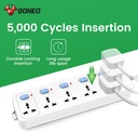 GONGNIU 5-Way Multi Plug Power Extension Cord 5M with 5 Universal Sockets