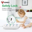 GONGNIU 4-Way Multi Plug Power Extension Cord 3M with 4 Universal Sockets