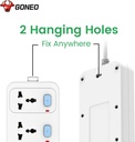 GONGNIU 4-Way Multi Plug Power Extension Cord 5M with 4 Universal Sockets