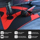 Arozzi Arena Ultrawide Curved black/red size 160W x 81.8D x 78.7H CM Gaming Desk with Full MousePad Waterproof, Cable Management