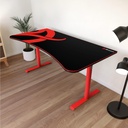 Arozzi Arena Ultrawide Curved black/red size 160W x 81.8D x 78.7H CM Gaming Desk with Full MousePad Waterproof, Cable Management