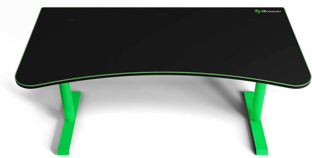 Arozzi Arena Ultrawide Curved Black/Green size 160W x 81.8D x 78.7H CM Gaming Desk with Full MousePad Waterproof, Cable Management