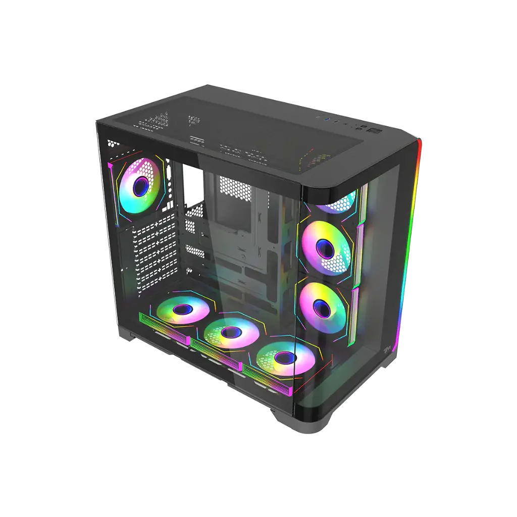 Twisted Minds FLUX Gaming Case Mid Tower 7 FANS ARGB - Black - TM-FLUX-B -