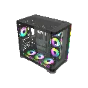 Twisted Minds FLUX Gaming Case Mid Tower 7 FANS ARGB - Black - TM-FLUX-B -