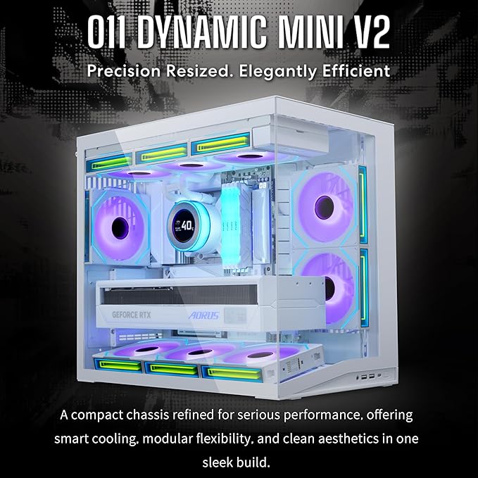 CASE LIAN LI O11 Dynamic Mini V2 Flow Edition(With 5pcs RGB fans) white